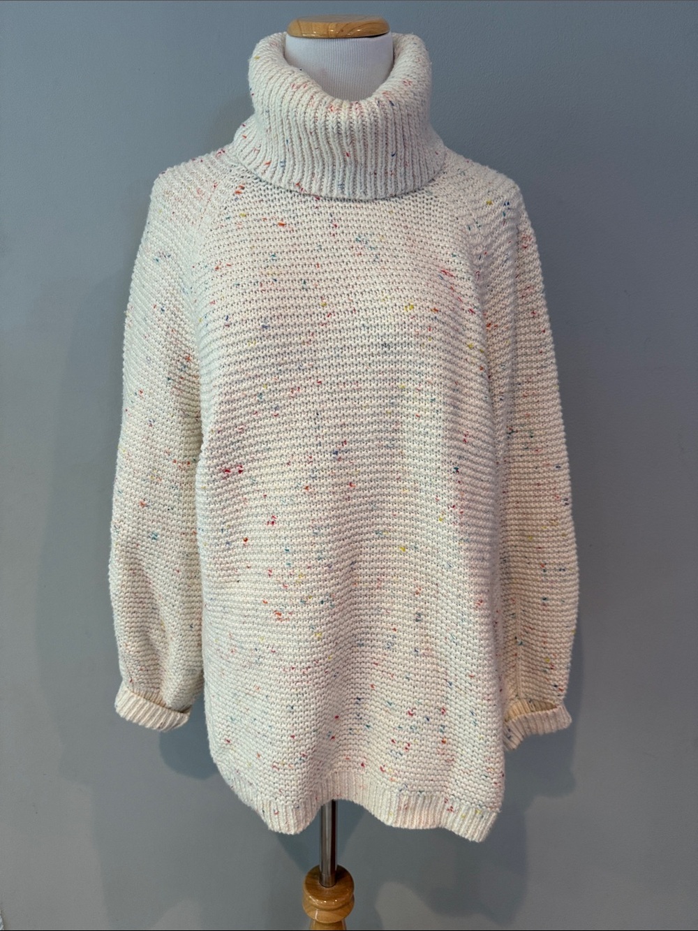 Lou & Grey Cream Confetti Turtleneck Sweater
